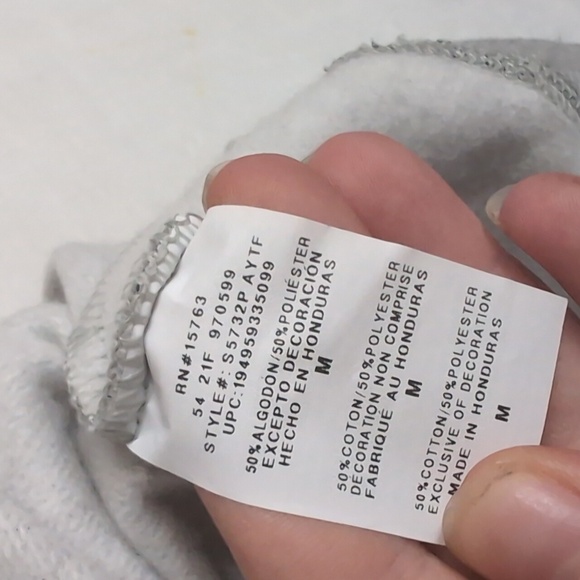 Champion Grey Navy Grid Print Crewneck Sweatshirt Size Medium - Picture 5 of 6